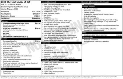 2010 Chevrolet Malibu LT 1LT
