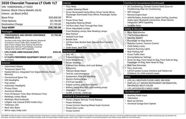2020 Chevrolet Traverse LT 1LT