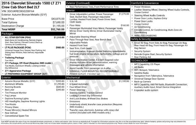 2016 Chevrolet Silverado 1500 LT LT2