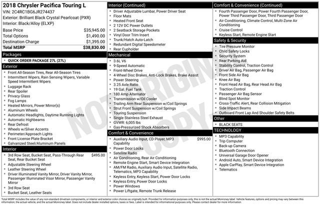 2018 Chrysler Pacifica Touring L
